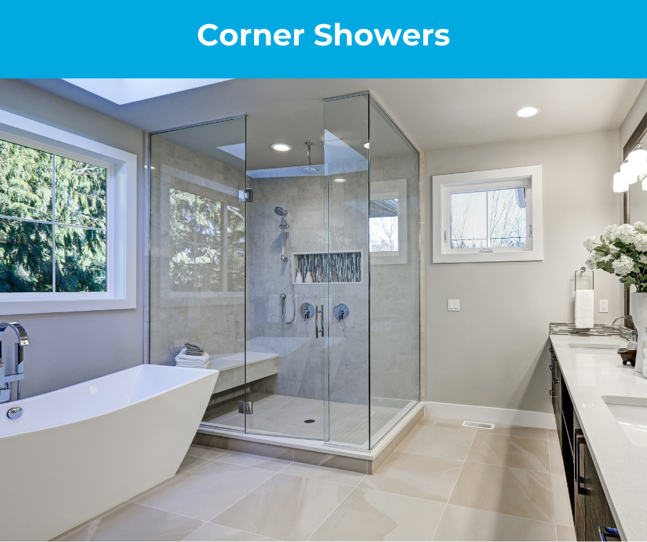 Corner Shower Frameless Glass Showers